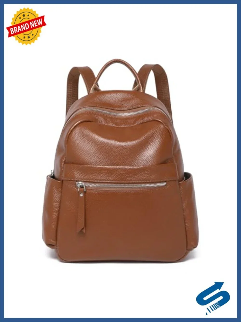 Genuine Leather Backpack Purse Women Travel Work Anti-Theft